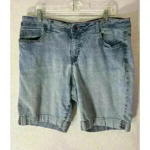 Faded Glory Vintage Medium Wash Denim Jean Shorts High Waisted Sz 16 90s Style